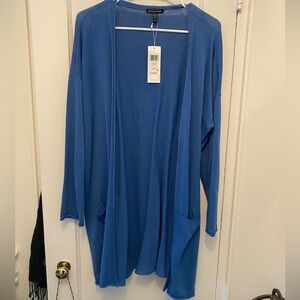 NWT Eileen Fisher Blue Long Cardigan XL
